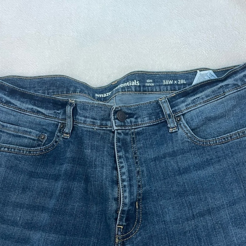 Amazon Essentials Men's Dark Blue Slim Jeans 38x28